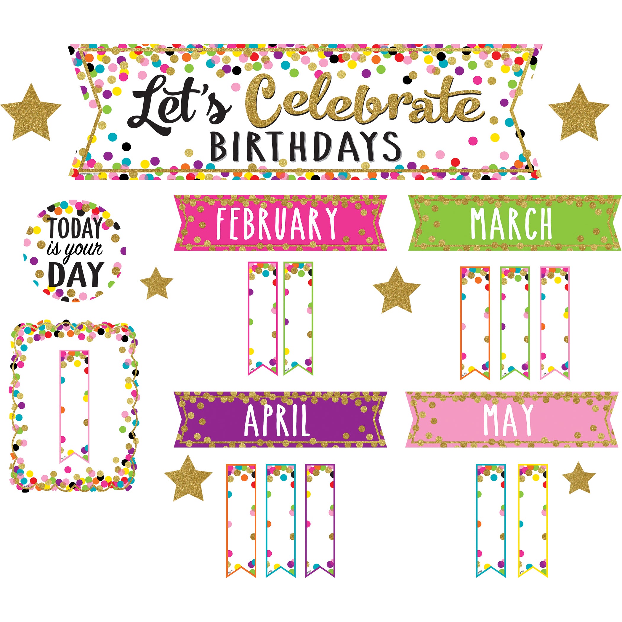 Confetti Let’s Celebrate Birthdays Mini Bulletin Board