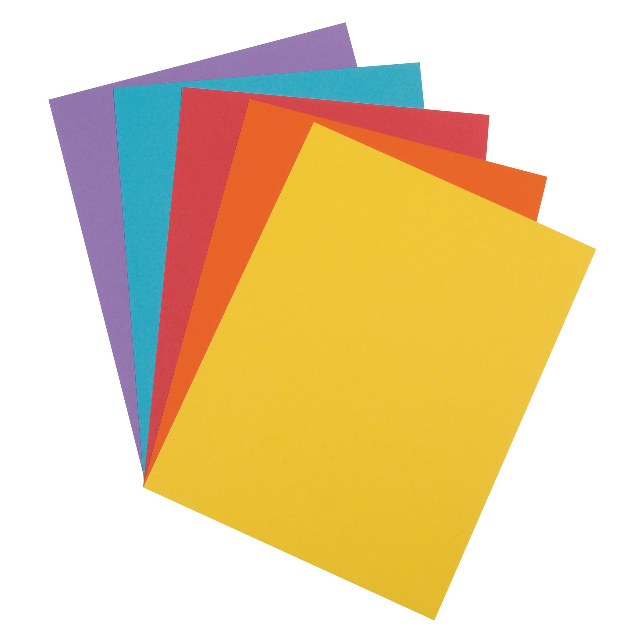 Vibrant Card Stock, 5 Assorted Colors, 8-1/2" x 11", 100 Sheets