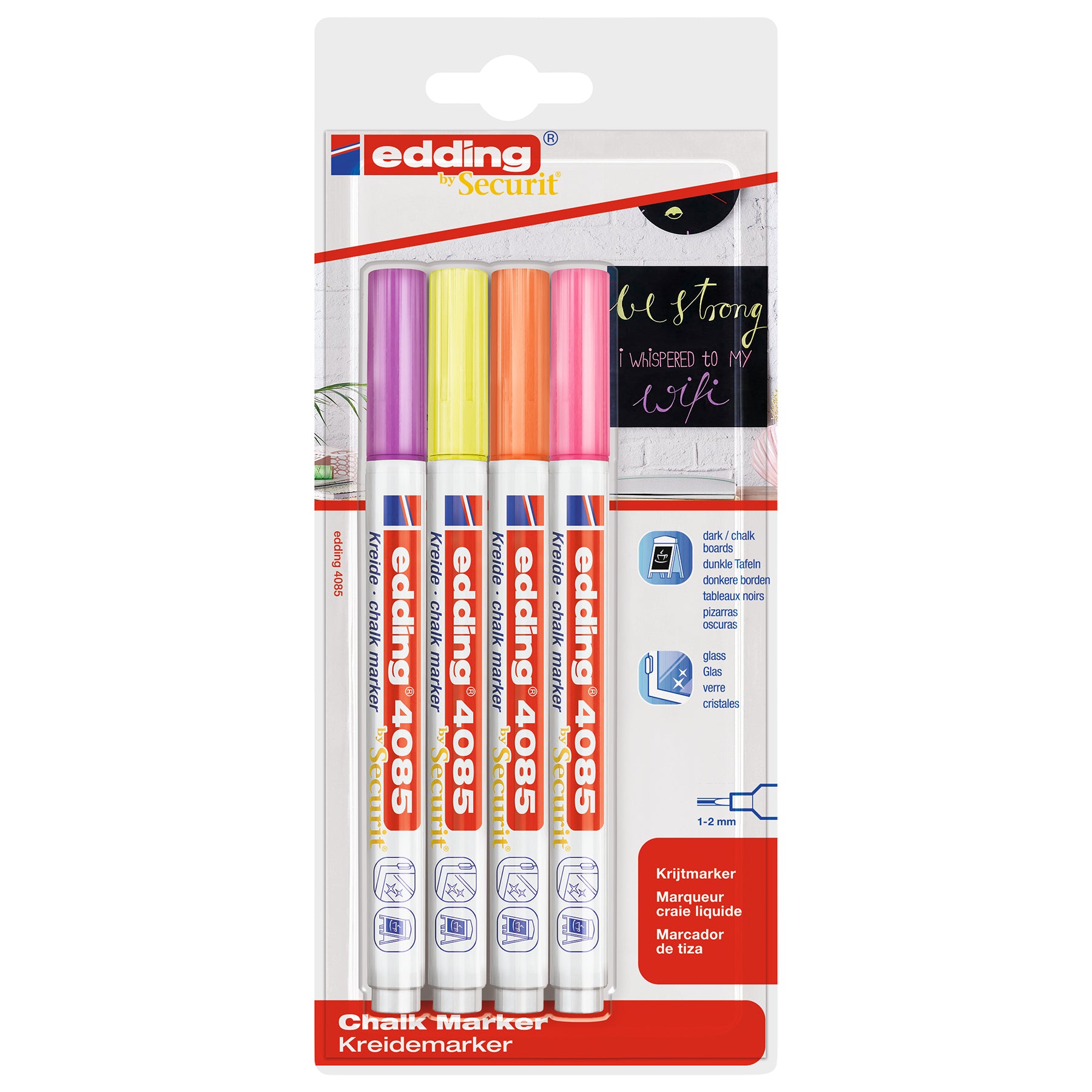 edding 4085 Chalk Marker Blister 4pk - Neon
