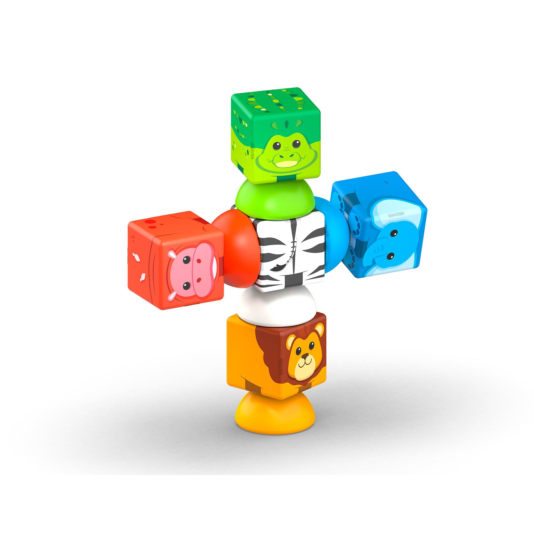 Geomag™ Magicube Magic Stacking Safari, Magnetic Building Cubes, 10 Pieces