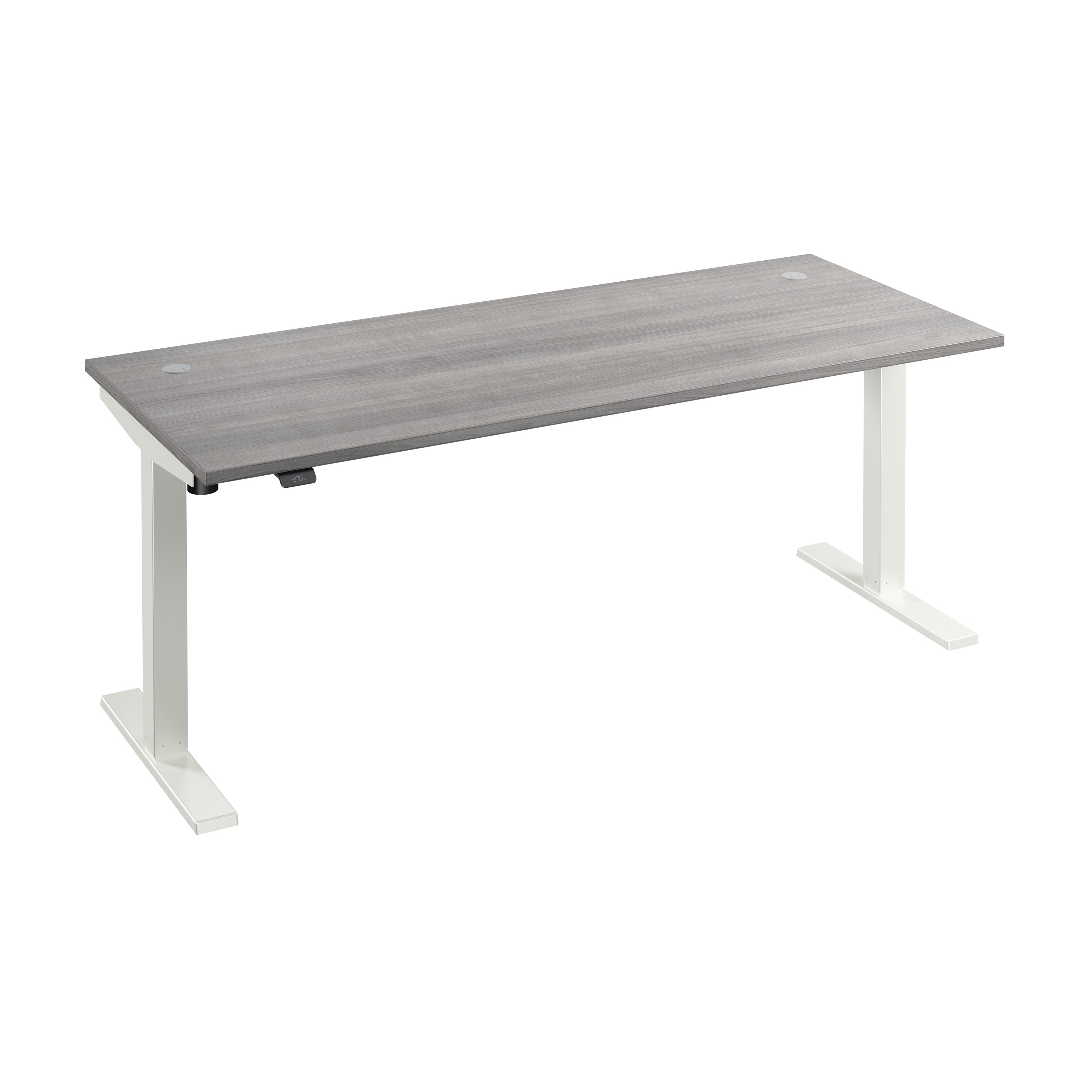 Bush Business Furniture Move 40 Series 72W x 30D Electric Height Adjustable Standing Desk in Platinum Gray with White Base - 71.02" Width x 29.37" Depth x 28.17" Height
