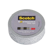 Expressions Glitter Tape, .59" x 196", Silver Glitter
