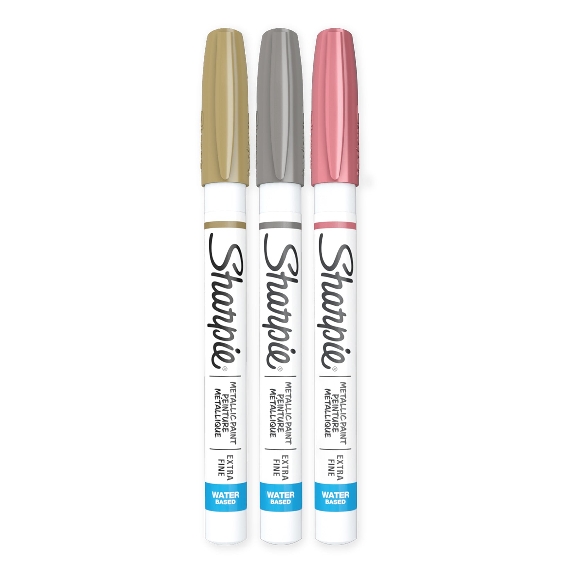 Sharpie® Water-Based Paint Markers, Extra-Fine Point, Metallic Colors, 3 Pack