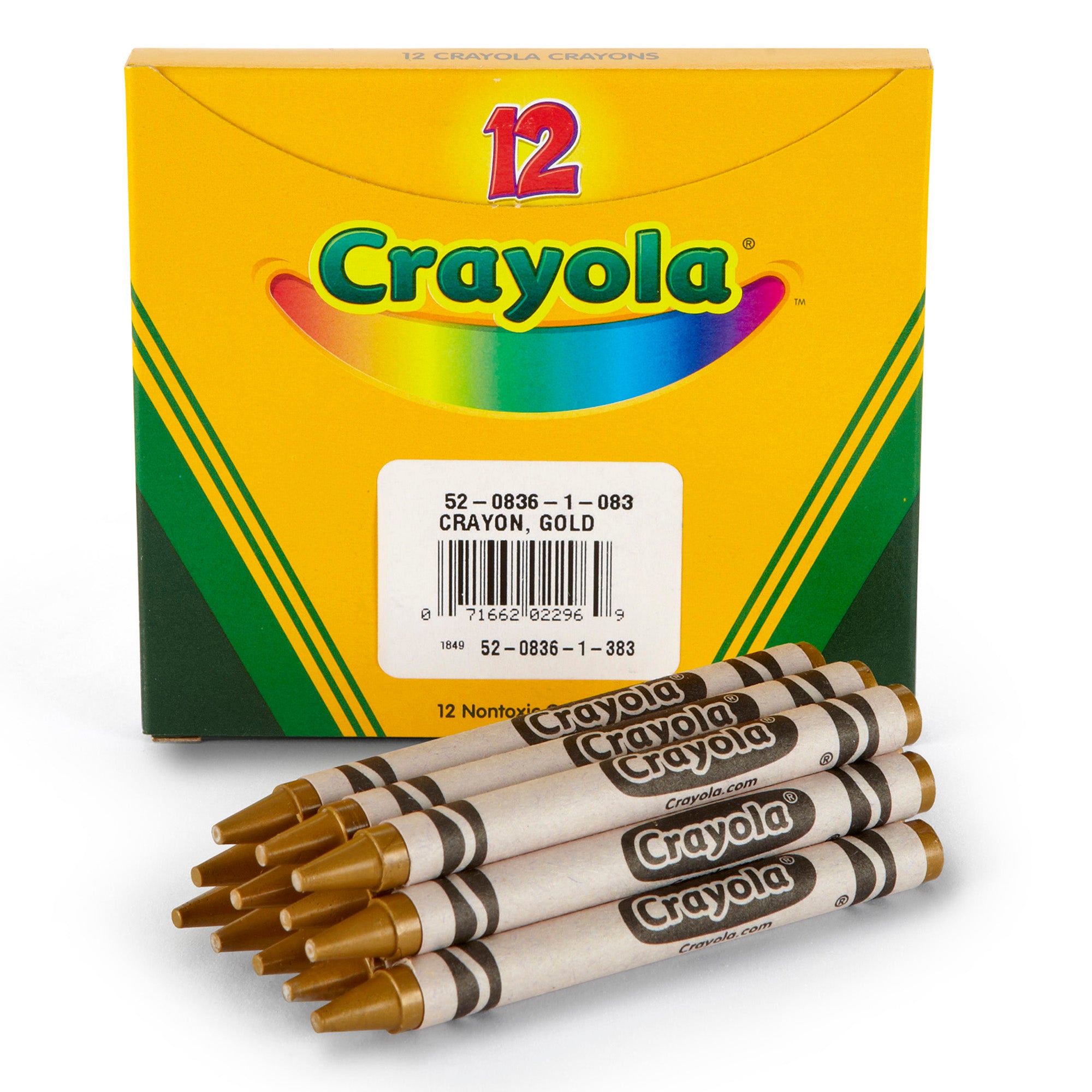 Bulk Crayons, Regular Size, Gold, 12 Count