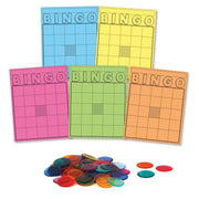 Bingo Card and Counters Set - 1000 chips and 50 Bingo colored cards