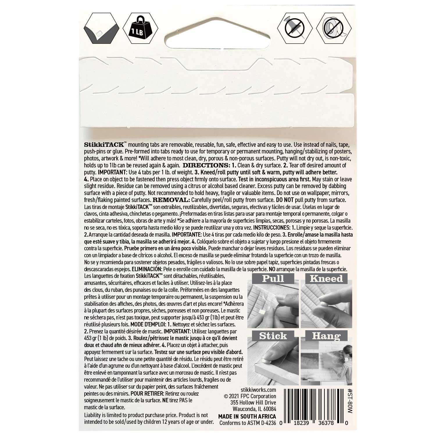 StikkiTack, 80 Tabs, 2 oz., White