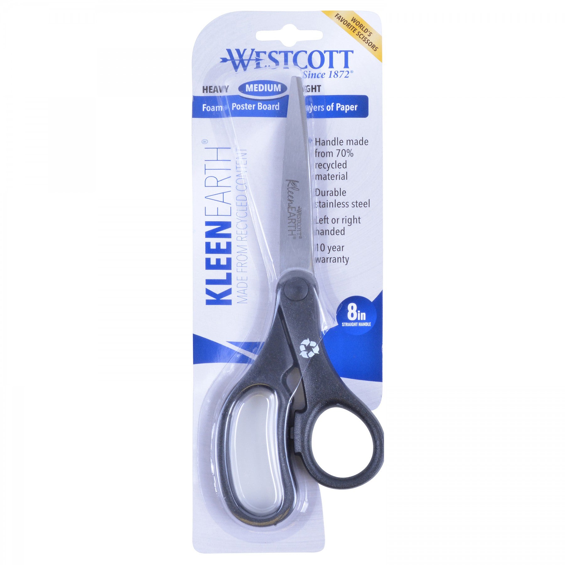 KleenEarth® Basic 8" Scissors, Straight, Black