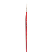 Velvetouch Round Brush, Synthetic Bristles, Short Handle Mixed Media Paintbrush, Scarlet, Size 1, 1 Count