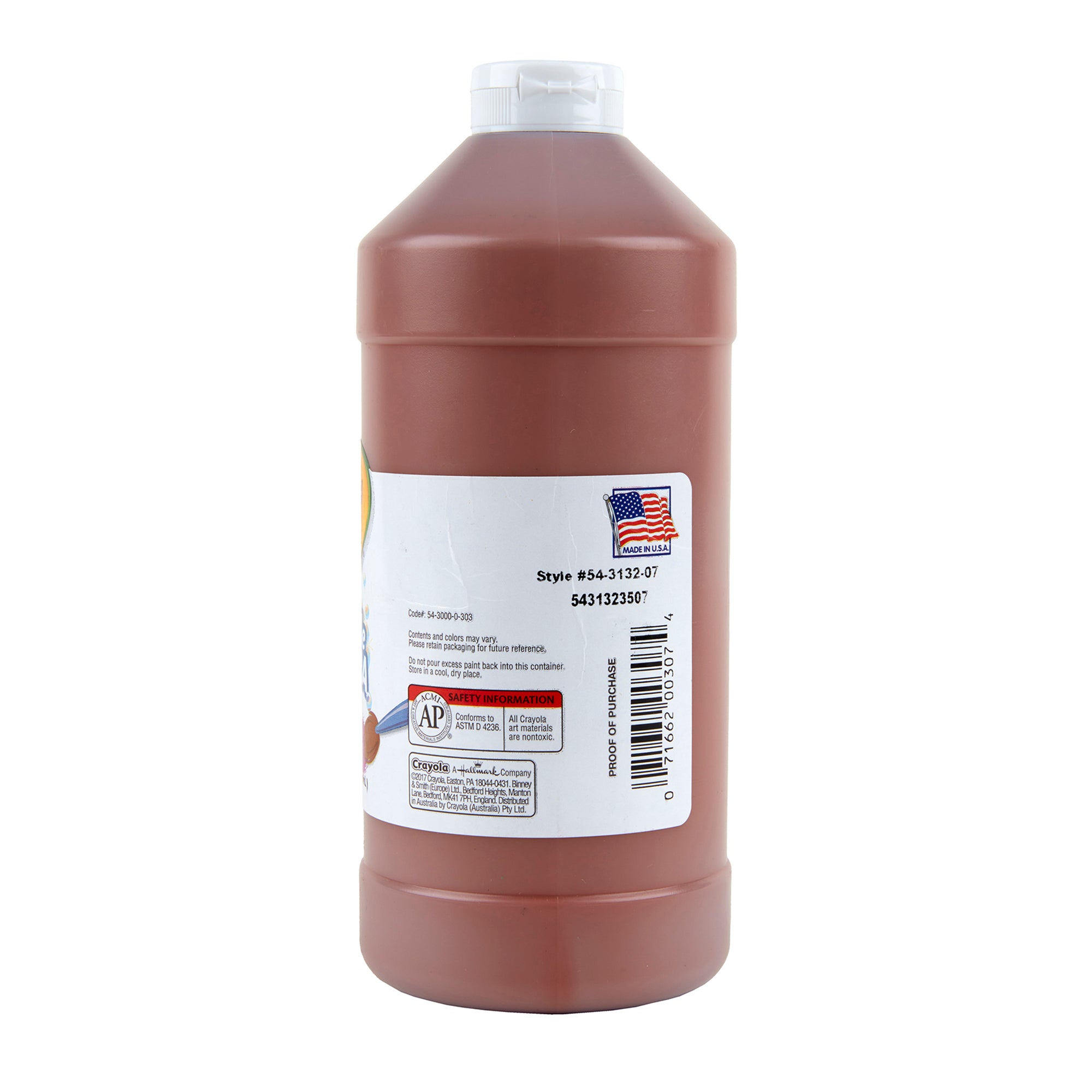 Artista II Washable Tempera Paint, 32 oz, Brown