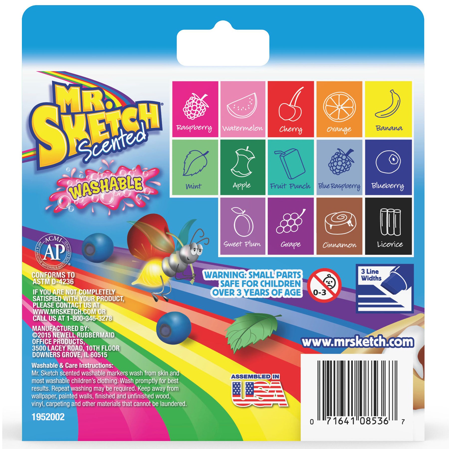 Washable Scented Markers, Chisel Tip, Assorted Colors, 14-Count