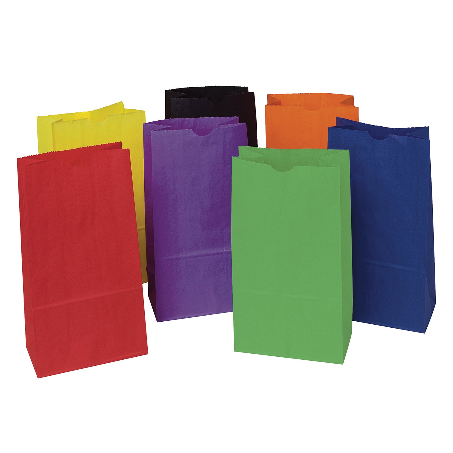 Kraft Bag, Assorted Bright Colors, 6" x 3-5/8" x 11", 28 Bags