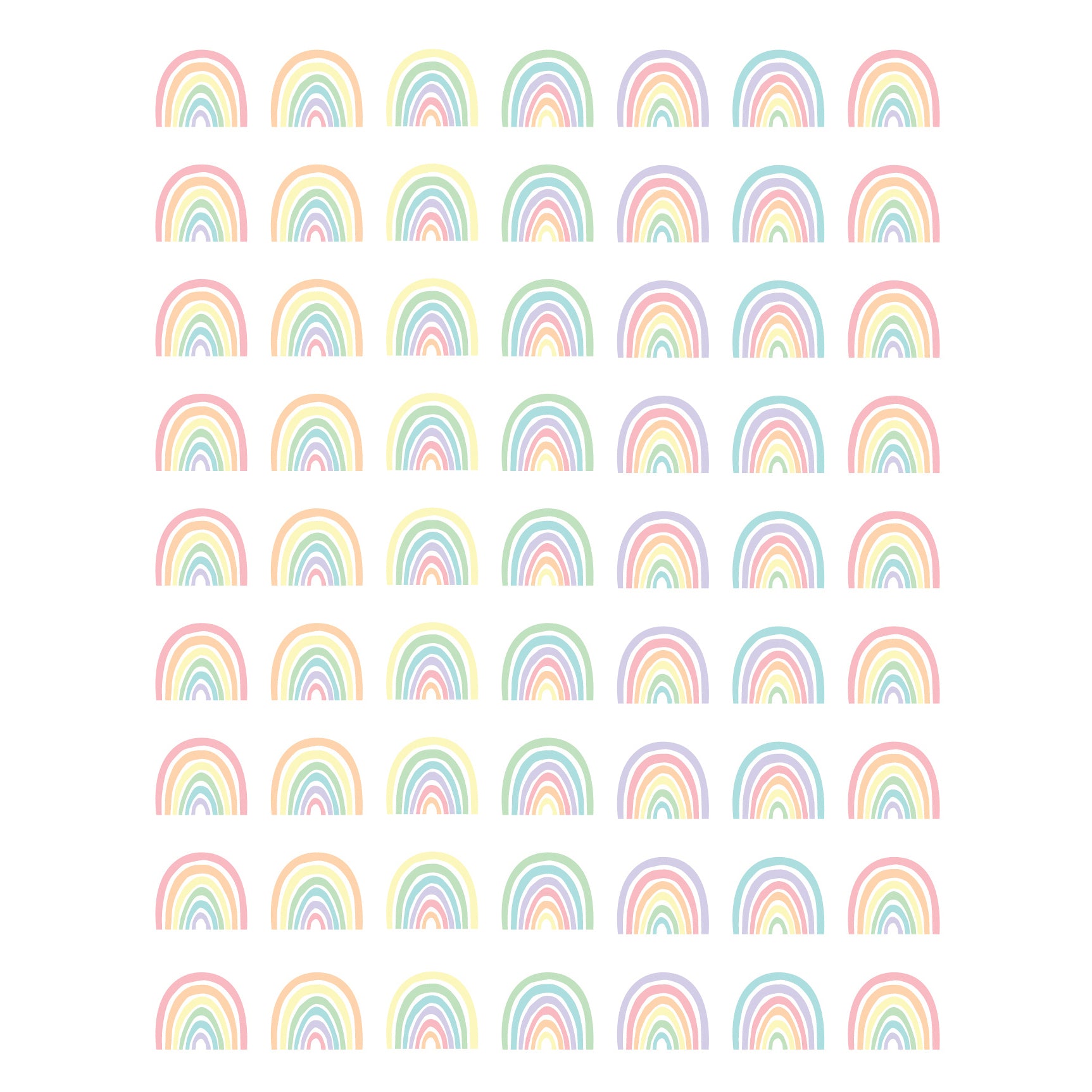 Pastel Pop Rainbows Mini Stickers