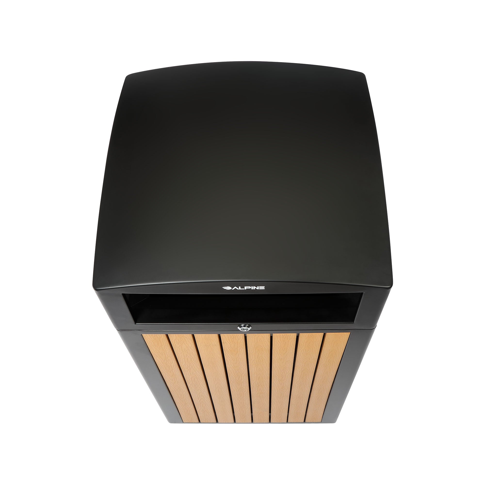 40-Gallon Outdoor Trash Container with Slatted Recycled Plastic Panels - Cedar