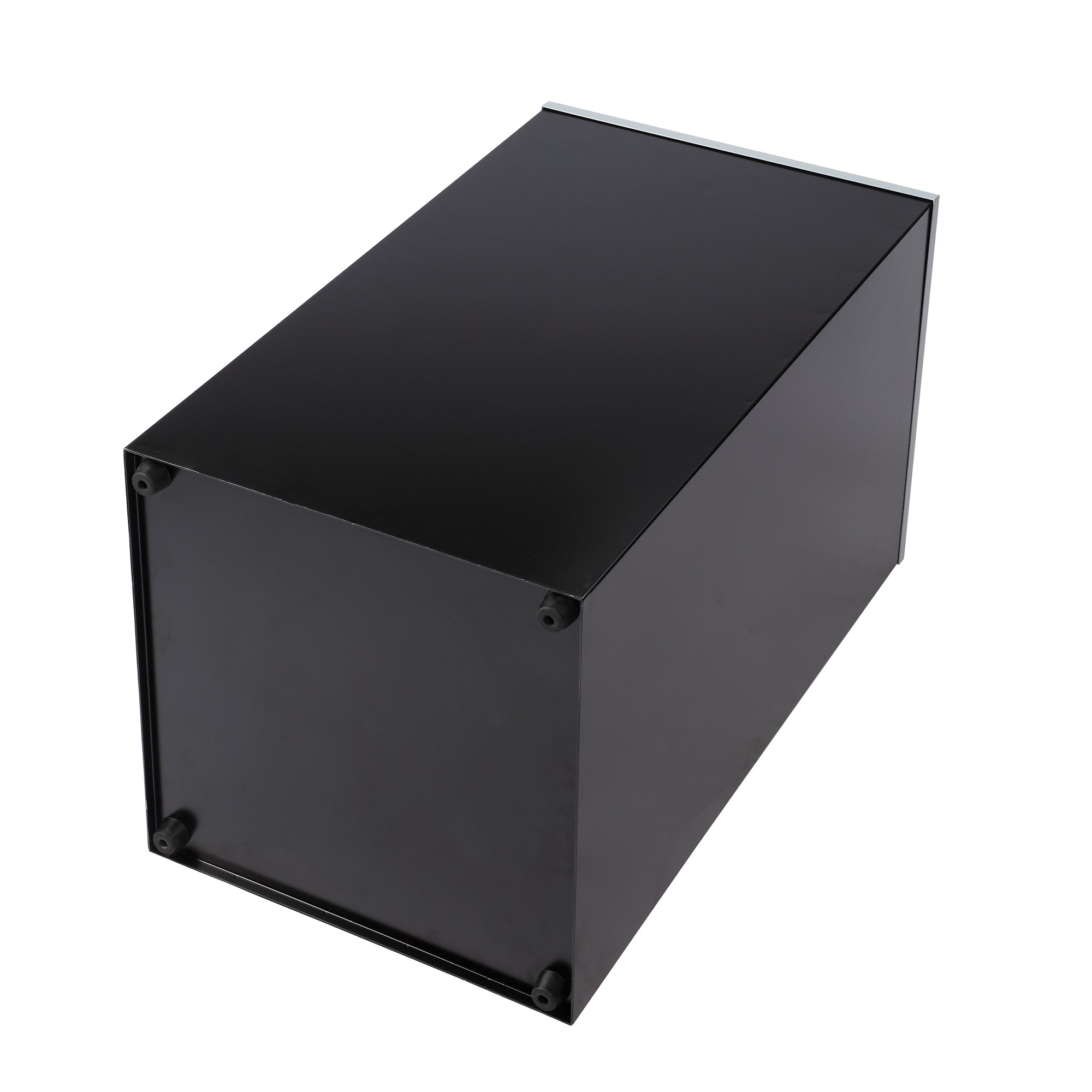 Square Recycling Bin – 29 Gallons - Black Can, Square Opening Lid