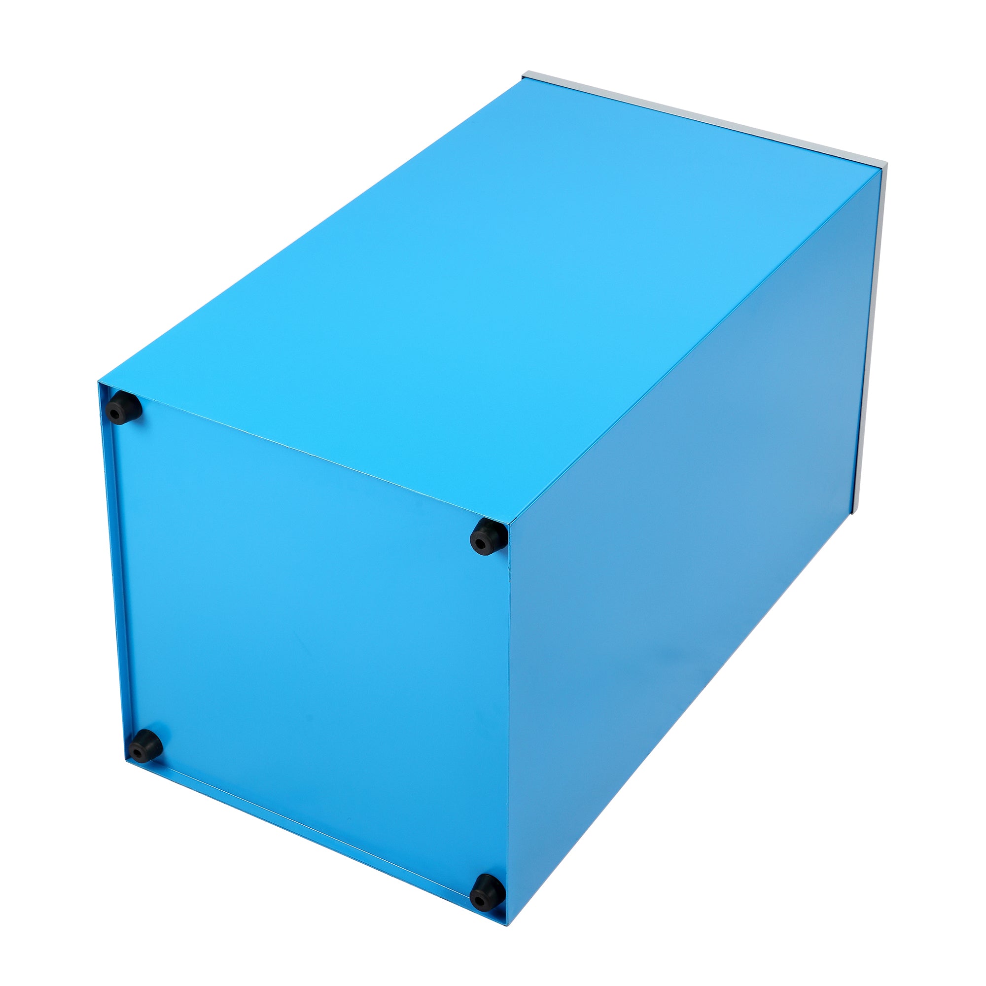 Square Recycling Bin – 29 Gallons - Blue Can, Square Opening Lid