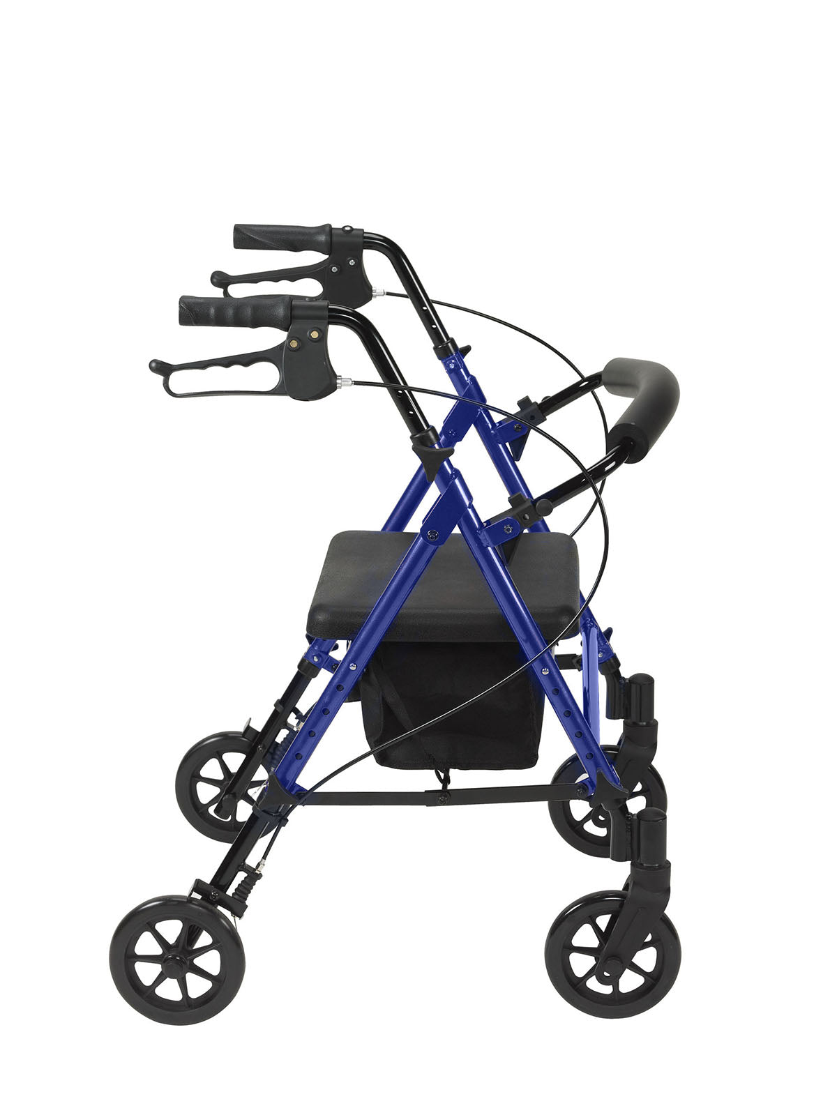 Adjustable Height Rollator, 6" Casters, Blue