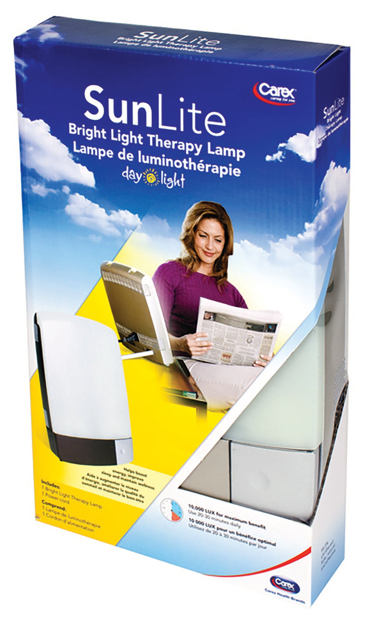Carex SunLite, Light Therapy Lamp, Silver