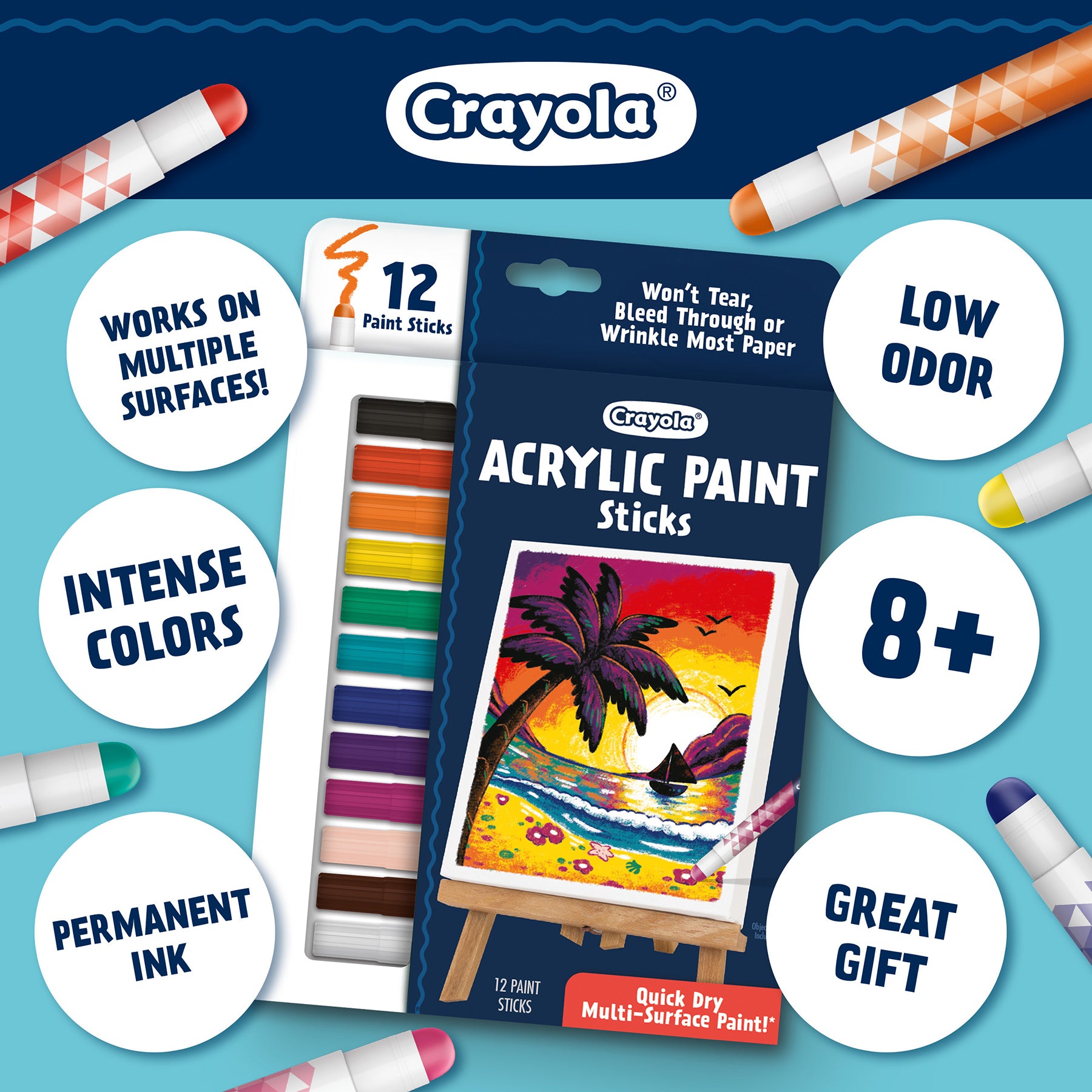 Acrylic Paint Doodle Sticks, Pack of 12