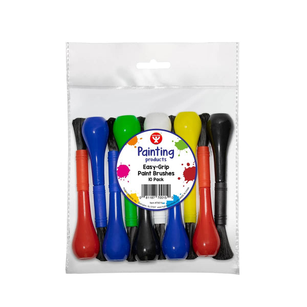 10 Pack Easy-Grip Paint Brushes (ARM-015)