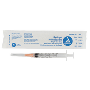 Syringe - Non-Safety with Needle - Luer Lock, 3 cc, 25G Needle Gauge, 1" Needle - 100 pcs per Box, 8 Boxes per Case