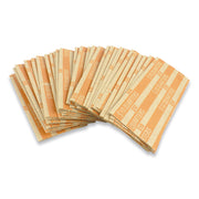 ControlTek Flat Tubular Coin Wrappers for Quarters, 40 Coins of 25¢, Durable Crimped Kraft Paper, Orange, 1000/Box