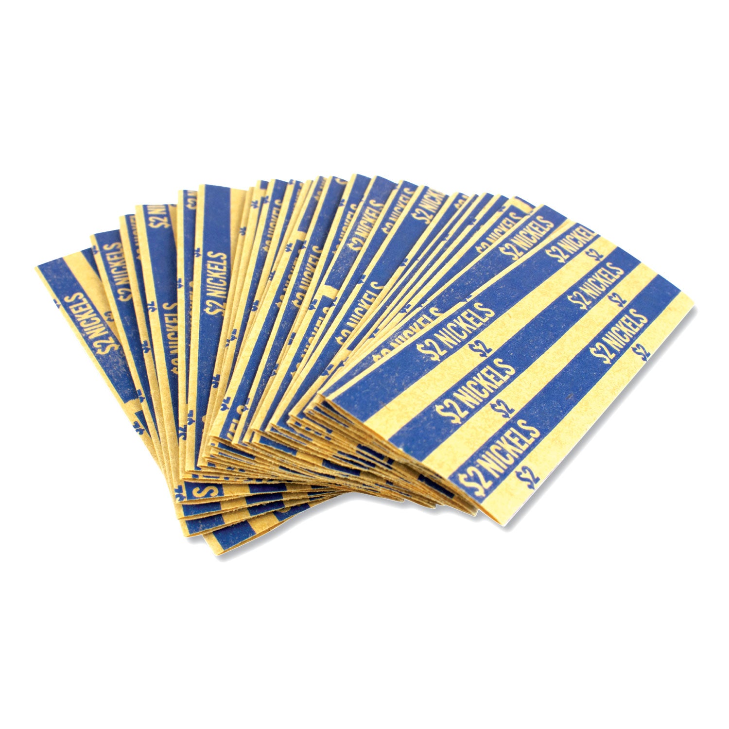 ControlTek Flat Tubular Coin Wrappers for Quarters, Blue, Kraft Paper, Pre-crimped, Heavy Duty, 1000/Box