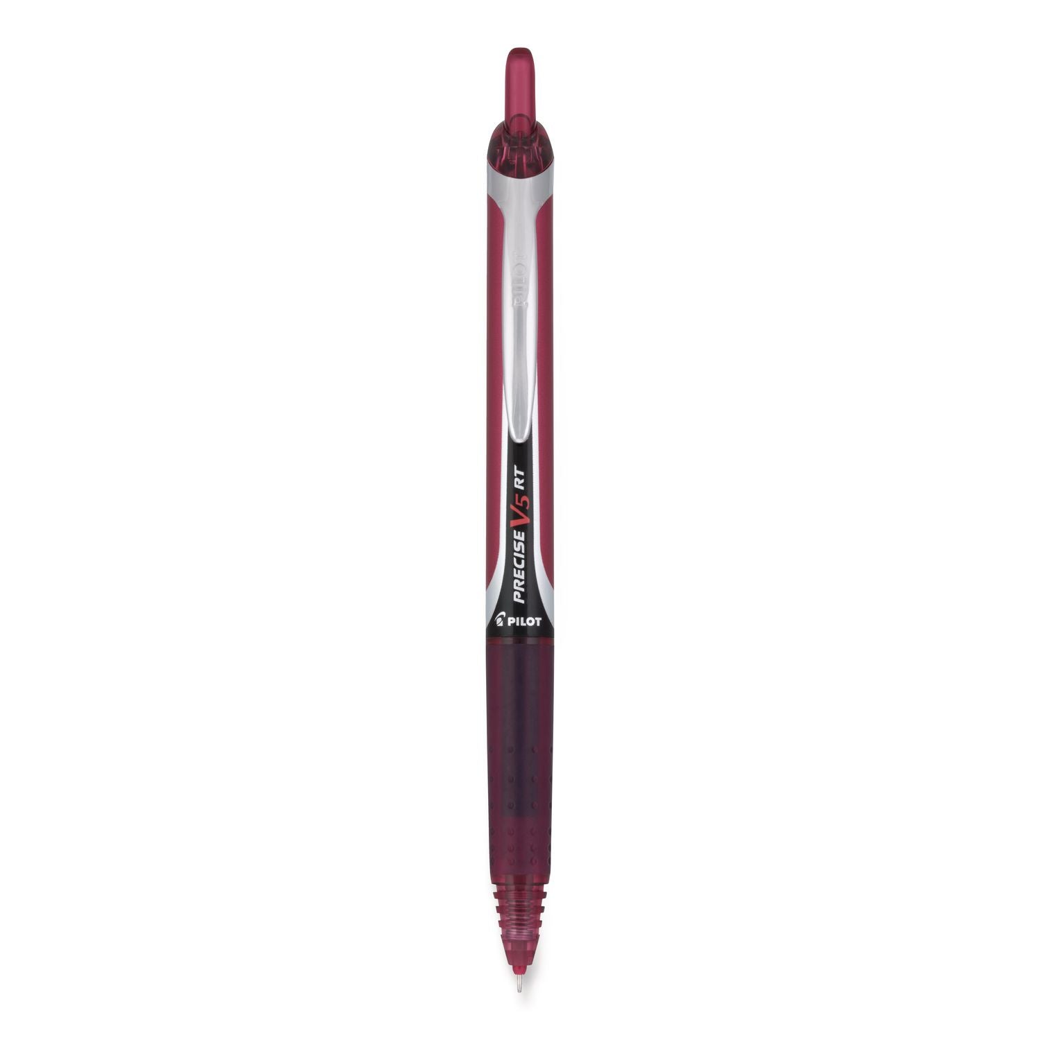 Pilot Premium Rolling Ball Pens - 0.5 mm Extra Fine Pen Point - Refillable - Retractable - Burgundy Ink - Liquid - Rubber Barrel - 1 Dozen