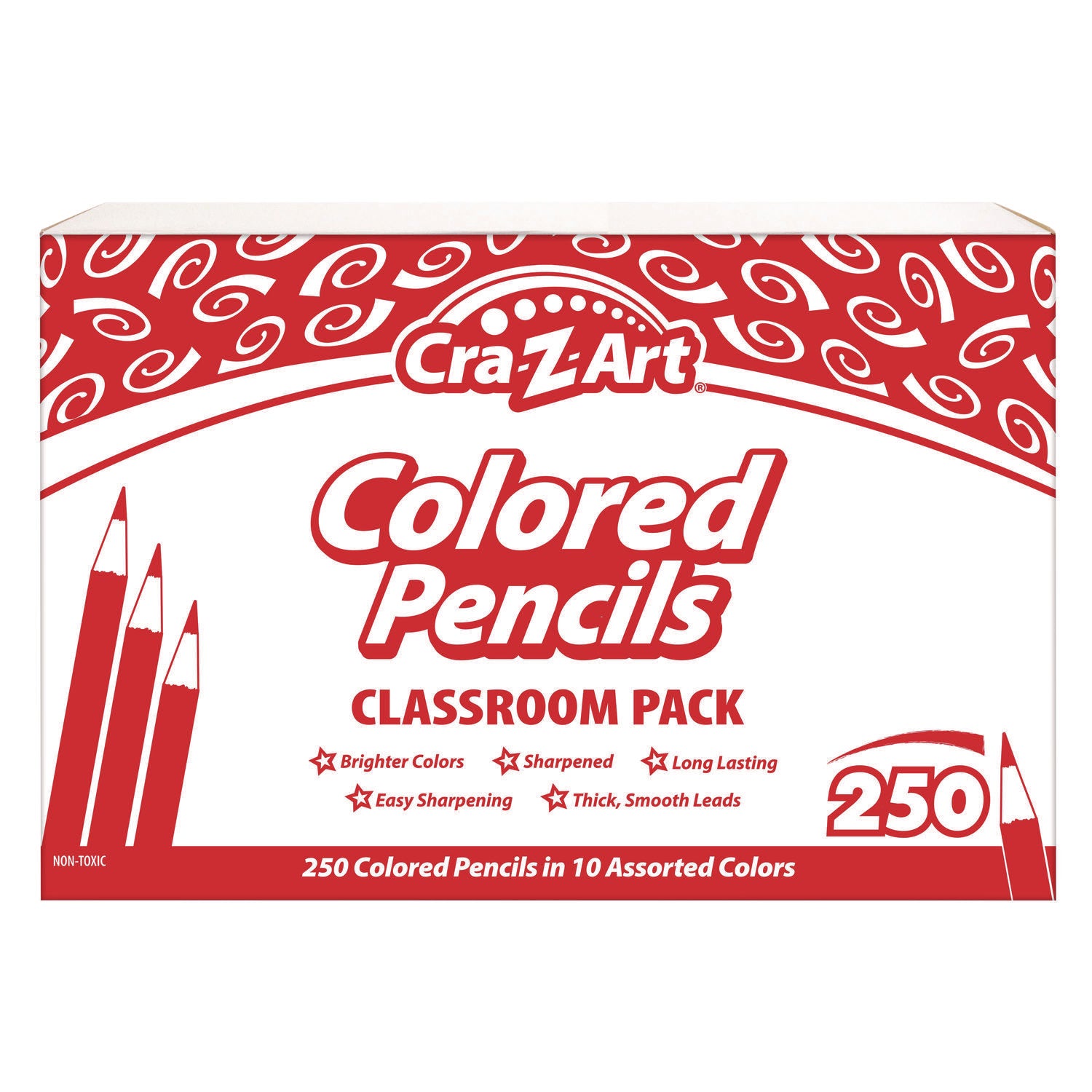 Colored Pencil Classroom Pack, 10 Colors, Box of 250