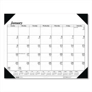 Recycled One-Color Refillable Monthly Desk Pad Calendar, 22 x 17, White Sheets, Black Binding/Corners,12-Month(Jan-Dec): 2025