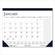 Julian Dates - Monthly - 12 Month - January 2026 to December 2026 - 1 Month Single Page Layout - 18 1/2" x 13" Sheet Size - 1.50" x 1.88" Block - Desk Pad - Blue, Gray - Paper, Chipboard - 13" Height x 18.5" Width - Reference Calendar, Reinforced - 1 Each