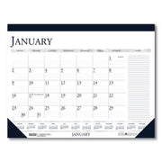Julian Dates - Monthly - 12 Month - January 2026 to December 2026 - 1 Month Single Page Layout - 22" x 17" Sheet Size - 2.37" x 1.87" Block - Desk Pad - Blue - Paper - 1 Each