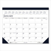 House of Doolittle Deep Blue Print 18.5" Desk Pad Calendar