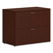 HON Mod HLPLLF3620L2 Lateral File, 2 Drawers, 29"H x 36"W x 20"D, Traditional Mahogany Laminate, 1 Each