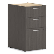 HON Mod HLPLPSBBF Pedestal, 28"H x 15"W x 20"D, 3 Drawers, Slate Teak Finish, 1 Each