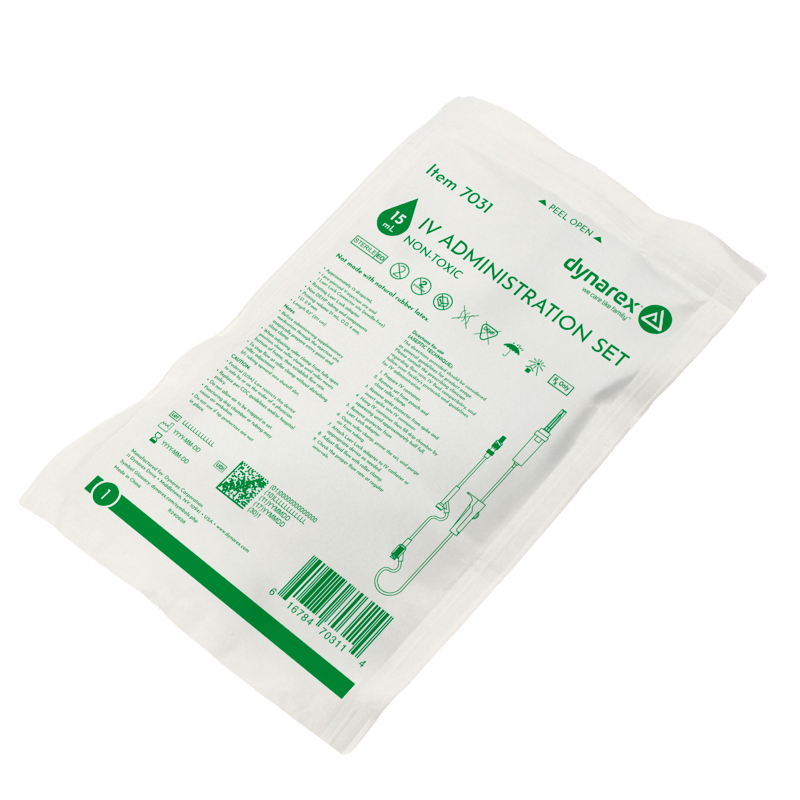 IV Administration Set - 15 Drops/mL, 83", 1 Needleless Port, 1 Inje, 50 per Box