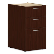 HON Mod HLPLPSBBF Pedestal, 28"H x 15"W x 20"D, 3 Drawers, Traditional Mahogany Laminate, 1 Each