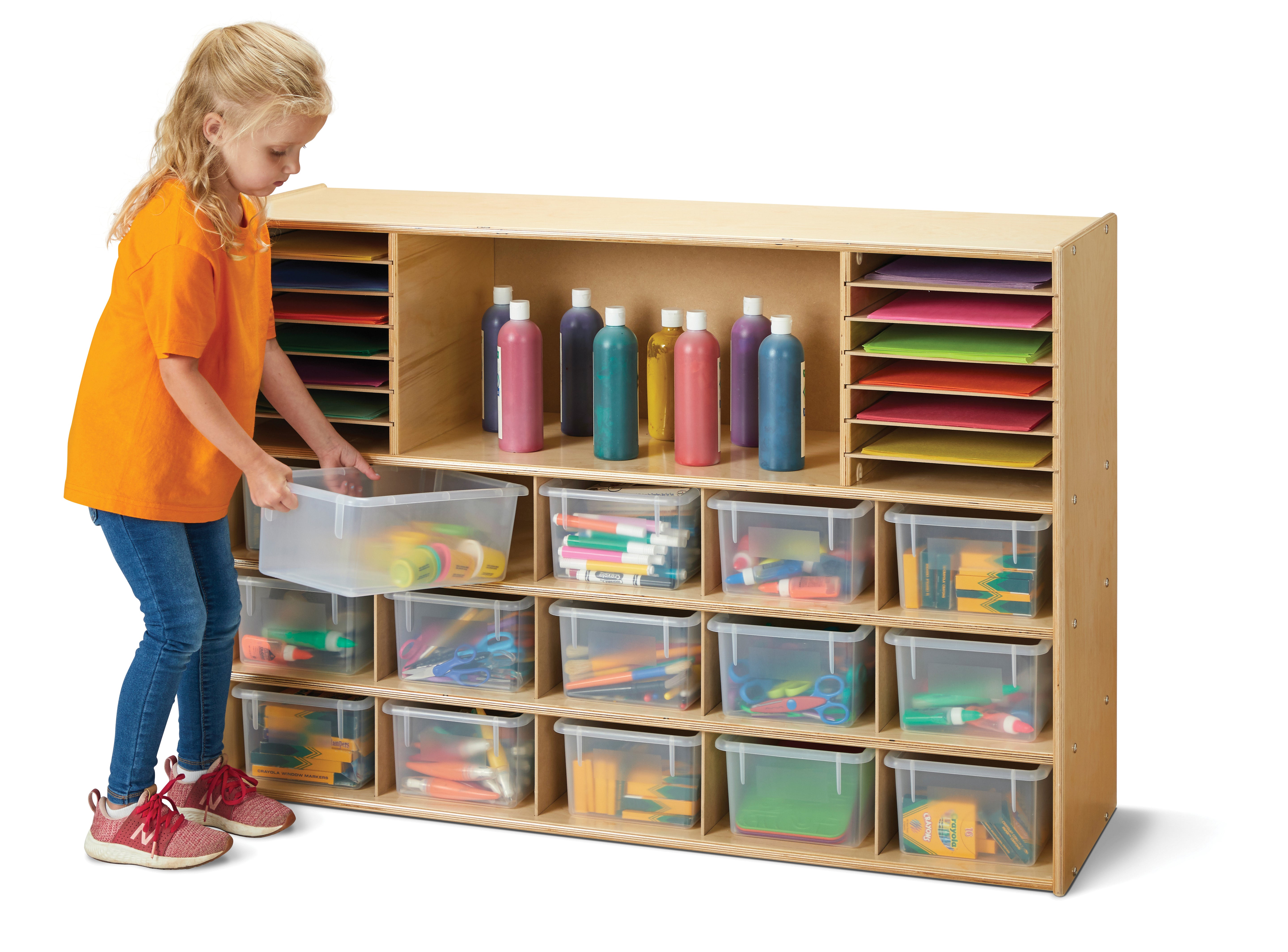 Young Time® Sectional Cubbie-Tray Storage - without Bins