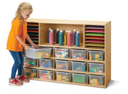 Young Time® Sectional Cubbie-Tray Storage - with Clear Bins