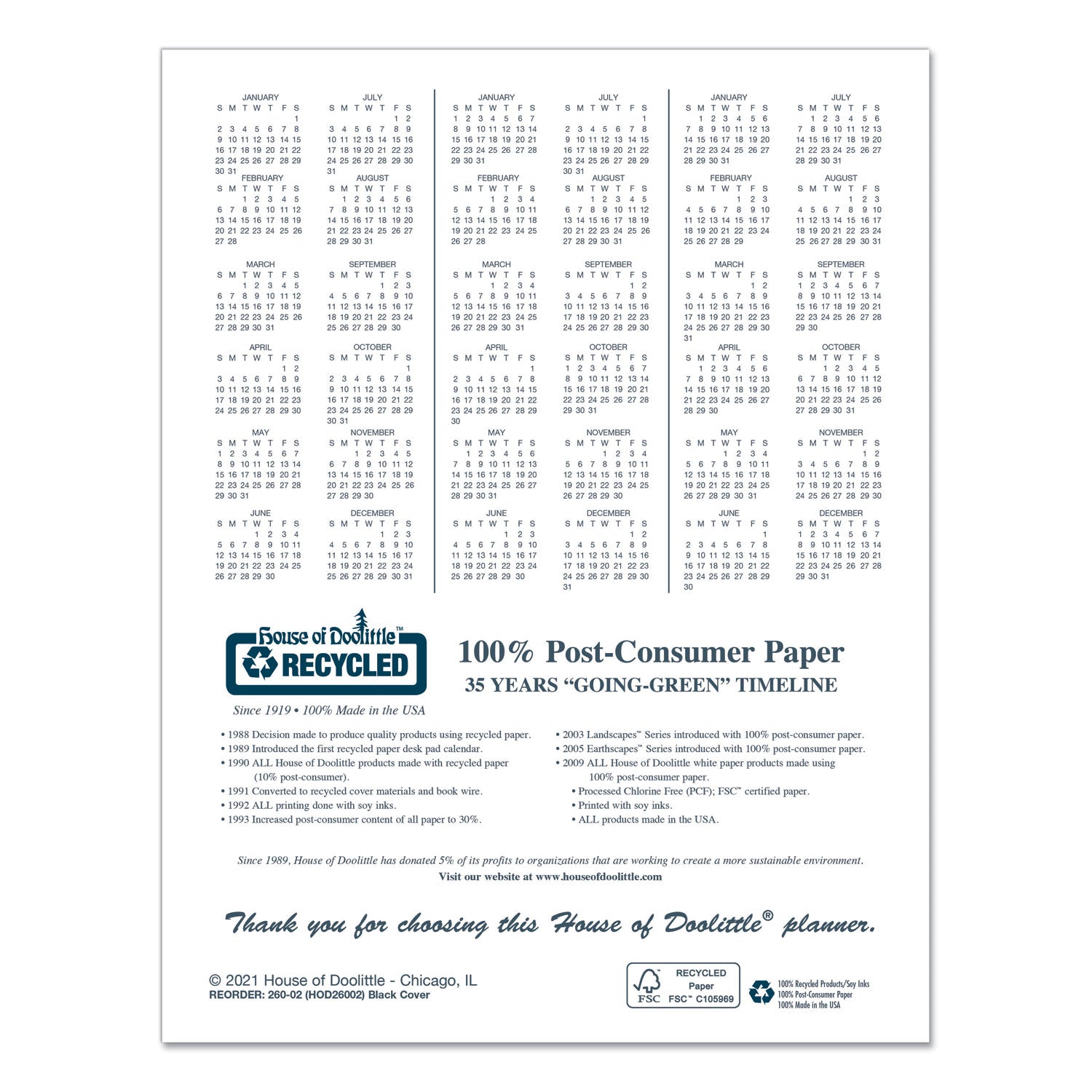 Monthly - 14 Month - December 2025 to January 2027 - 1 Month Double Page Layout - 8 1/2" x 11" Sheet Size - 1.75" x 1.75" Block - Leatherette, Paper - Black Cover - Notepad, Reference Calendar - 1 Each