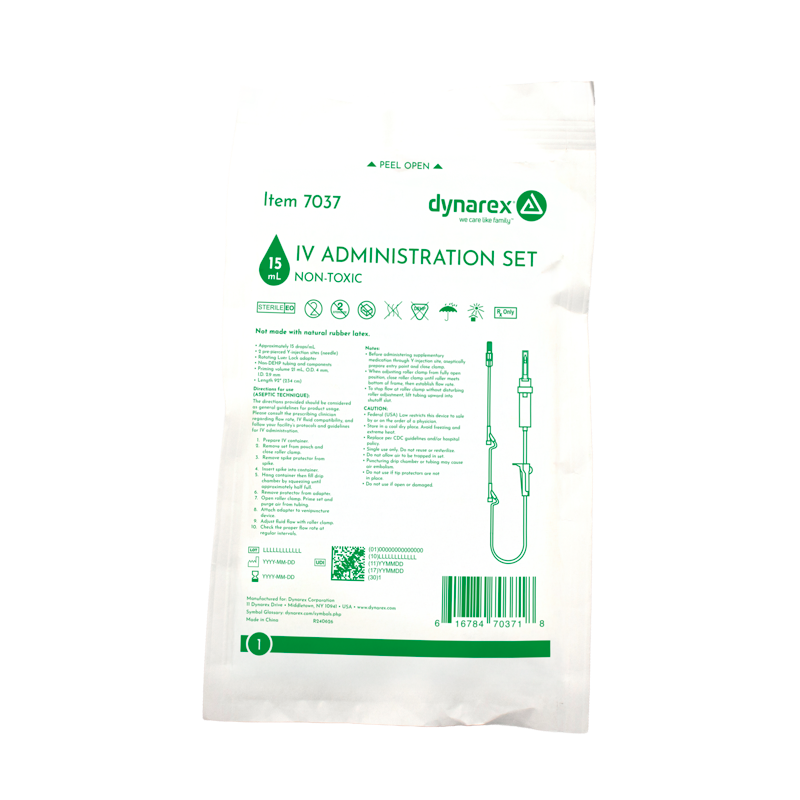 IV Administration Set - 15 Drops/mL, 92", 2 Injection Sites, 50 per Box