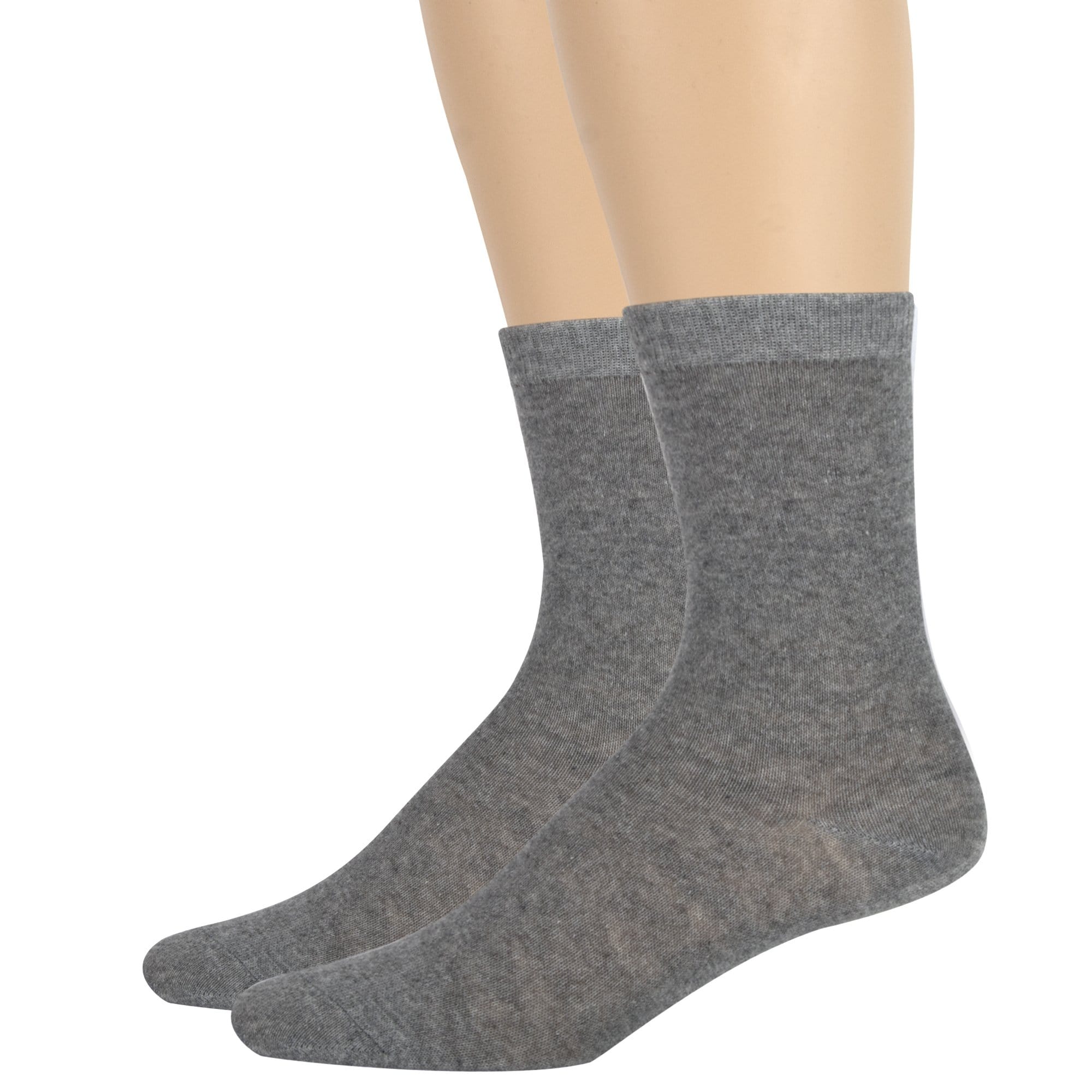 Women's Solid Crew Socks - Grey - 100 pairs in the Pack