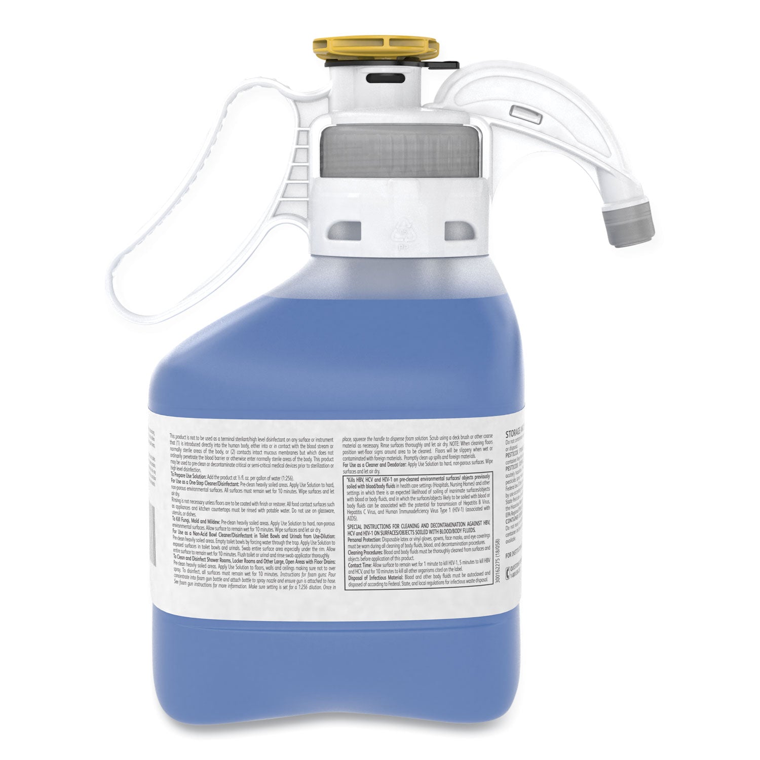 Virex II 256 Diversey Virex II 1-Step Disinfectant Cleaner - For Multi Surface, Multipurpose - Concentrate - 47.3 fl oz (1.5 quart) - Minty Scent - Disinfectant, Deodorant, Antibacterial, Rinse-free - Blue - 1 Each