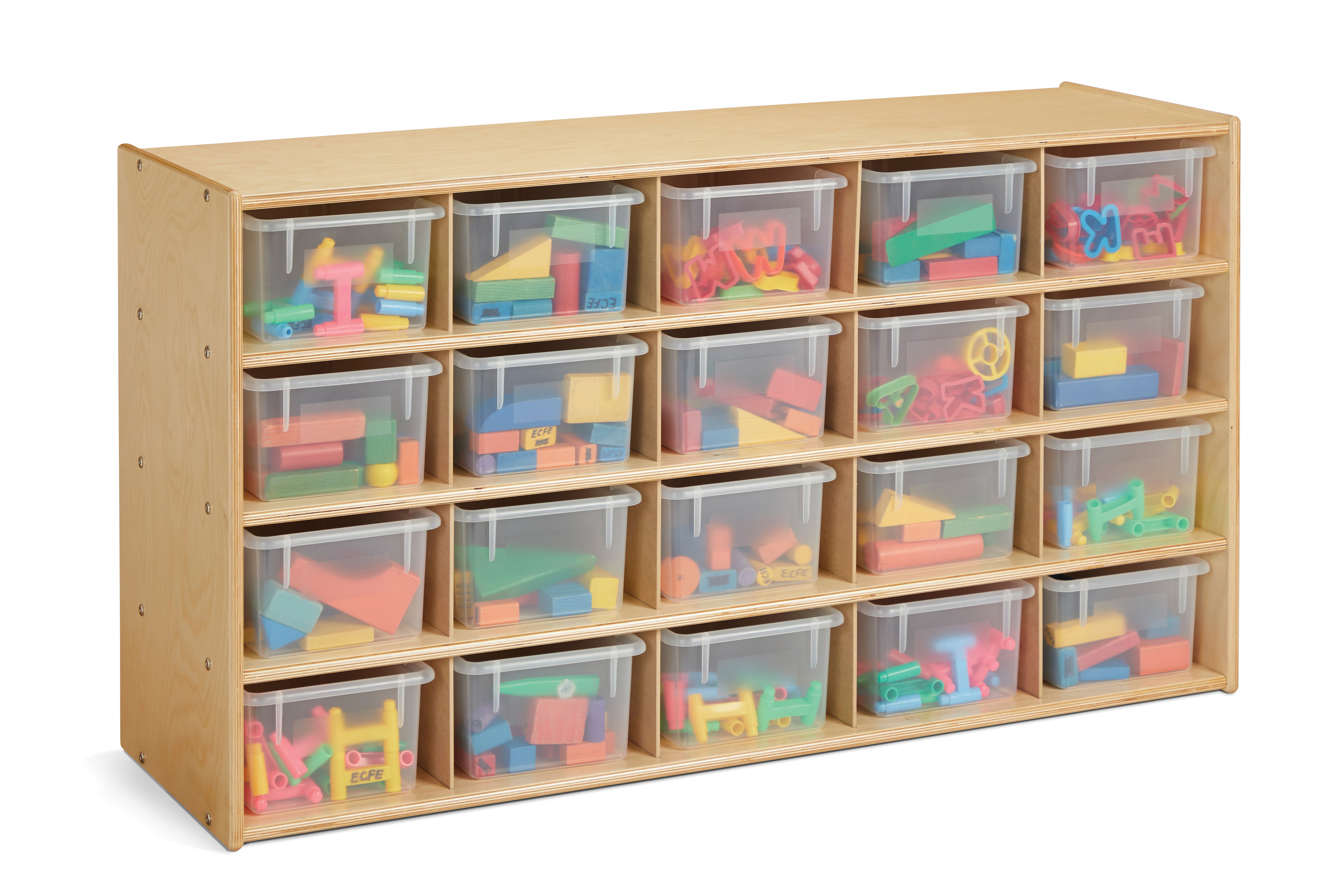 Young Time® 20 Cubbie-Tray Storage - with Clear Bins