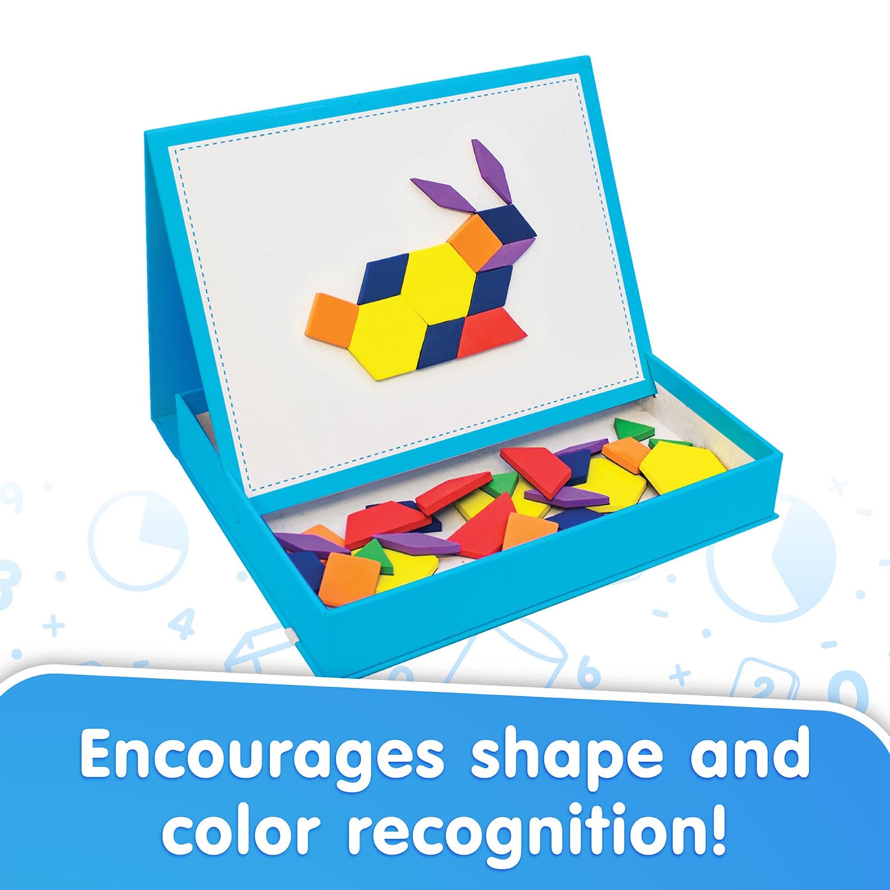 Rainbow Pattern Blocks, Magnetic, Assorted Colors, 100 Pieces