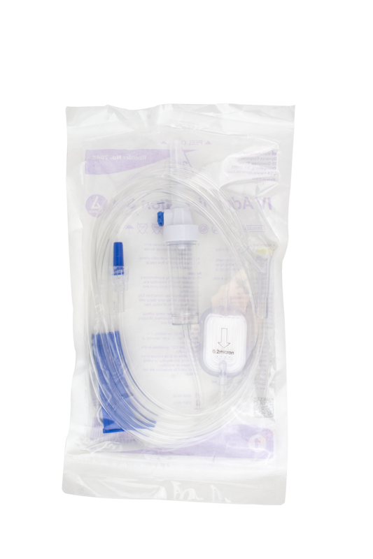 IV Administration Set - 20 Drops/mL, 100", 1 Injection Site w/0.2µm, 50 per Box