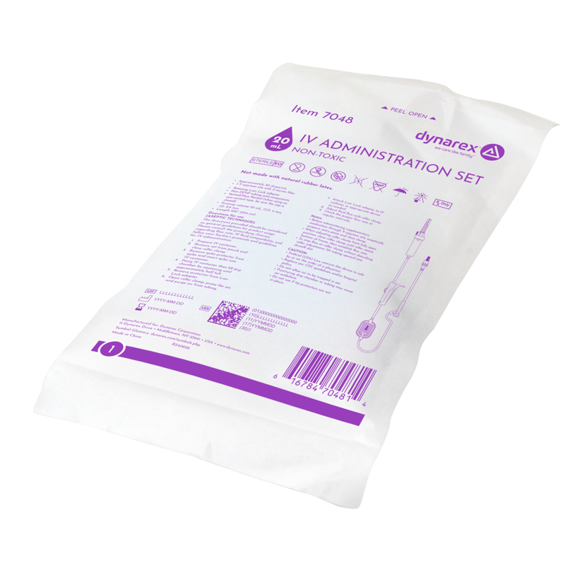 IV Administration Set - 20 Drops/mL, 100", 1 Injection Site w/0.2µm, 50 per Box