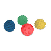 Sensory Push & Roll - 4 pcs Interactive Rolling Sensory Ball Set for Babies and Toddlers, Crawling Encouragement and Fine Motor Sensory Development Play