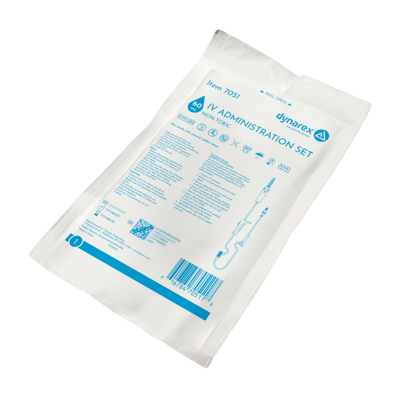 IV Administration Set - 60 Drops/mL, 83", 1 Needleless Port, 1 Injenction, 50 per Box