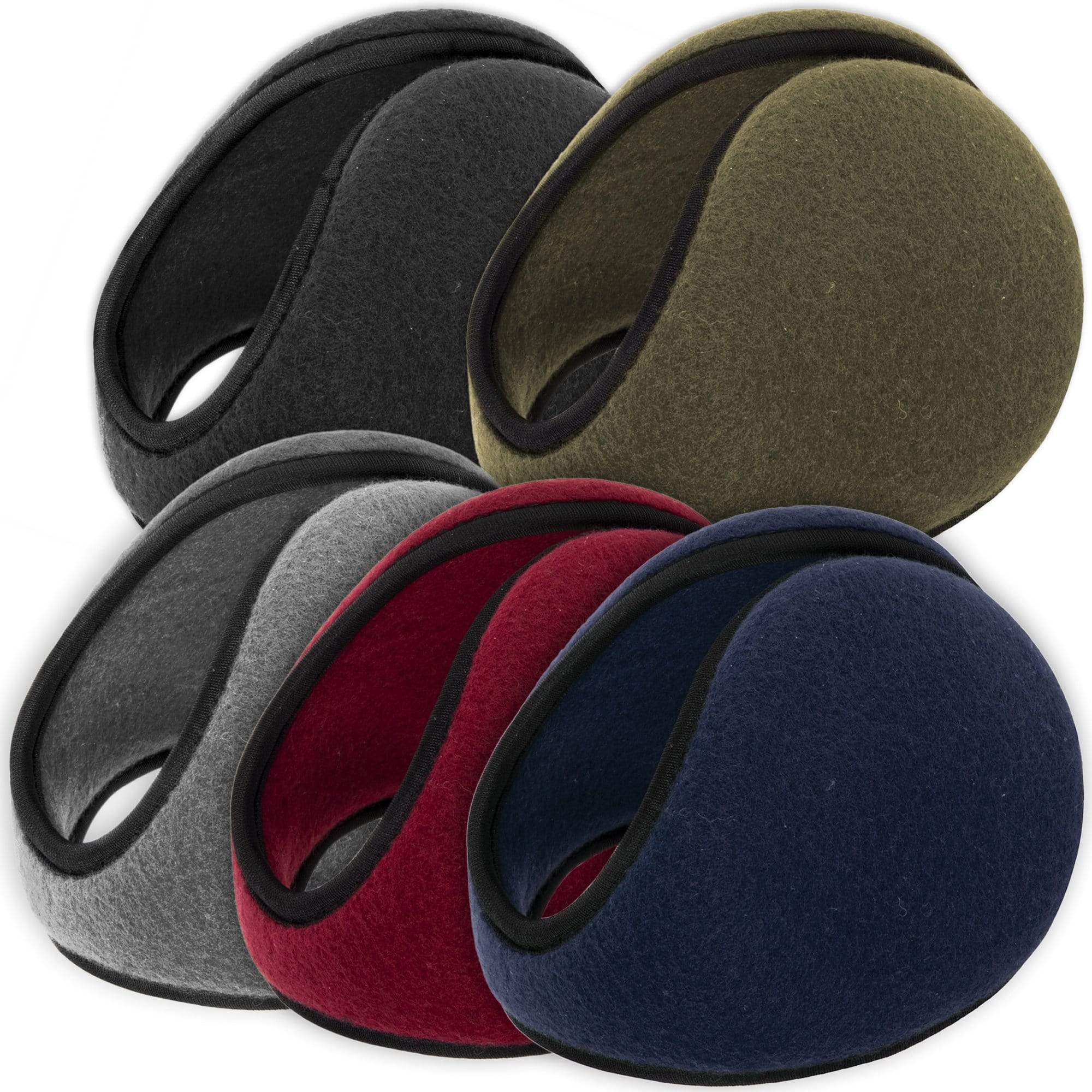 Adult Fleece Ear Muffs – 5 Assorted Colors - 100 in the Pack