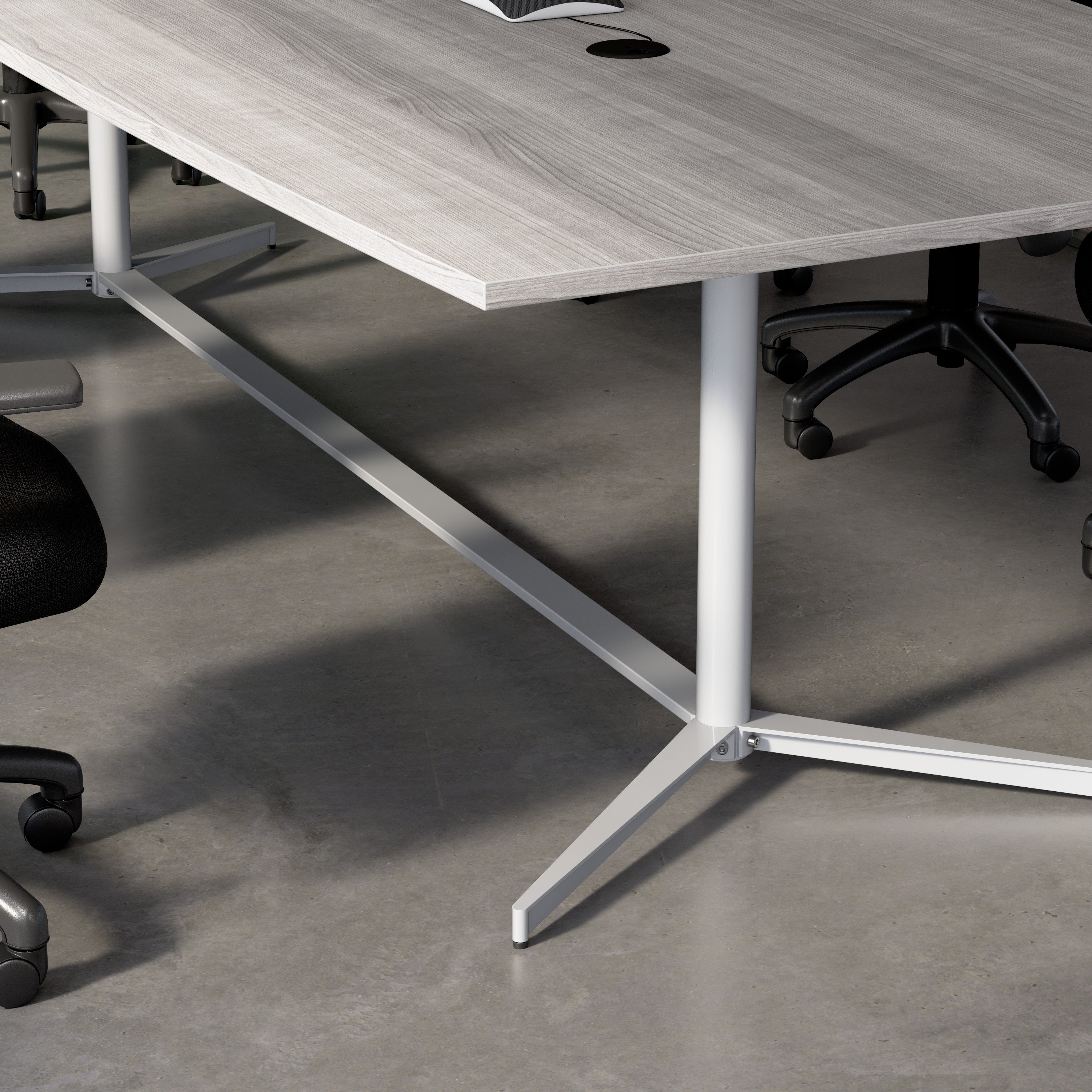 Bush Business Furniture 72-inch Office Conference Table with Metal Base in Platinum Gray - 73.25" Width x 35.98" Depth x 30.28" Height